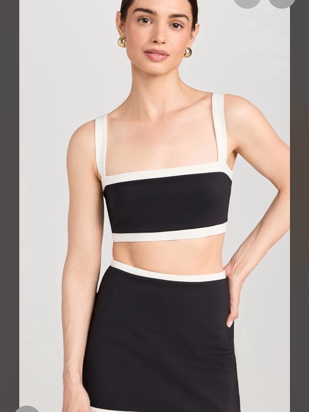 Reformation Black and White Mini Skirt Set